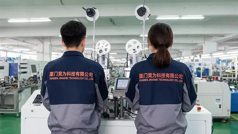 Xiamen Jingwei Technology повышает эффективность производства с помощью нового автоматического станка для опрессовки клемм